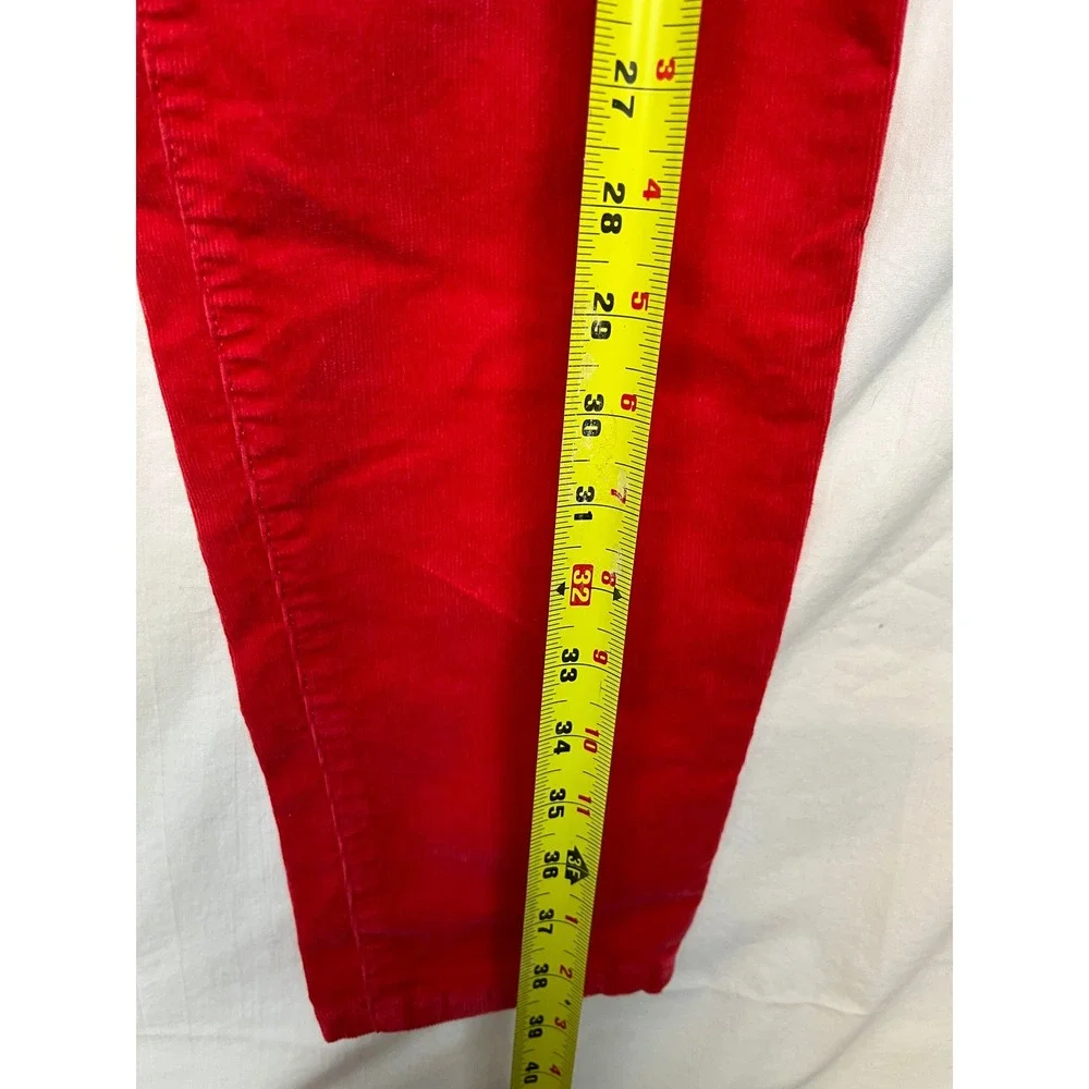 Talbots NWT Red‎ Corduroy Jeggings 14 High Waist Pop of Red Preppy Officecore